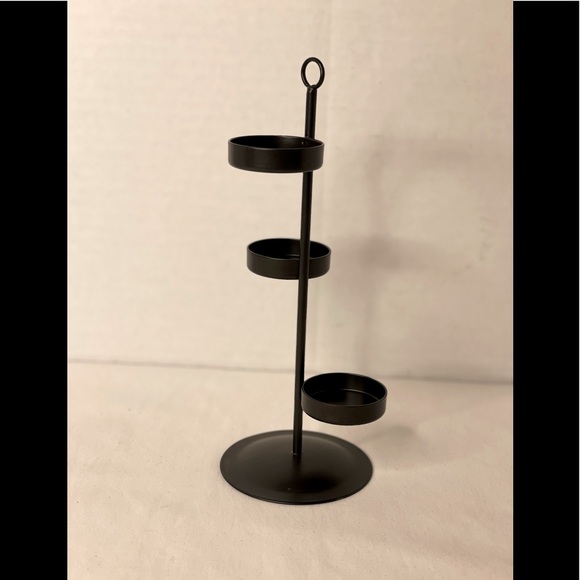 PartyLite Universal Tealight Tree P9615 in Black 8.5" Tall Holds 3 Tealights